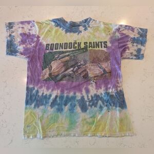 Rare Vintage The Boondock Saints T-Shirt 90s Y2K Norman Reedus Tie Dye Shirt Lg